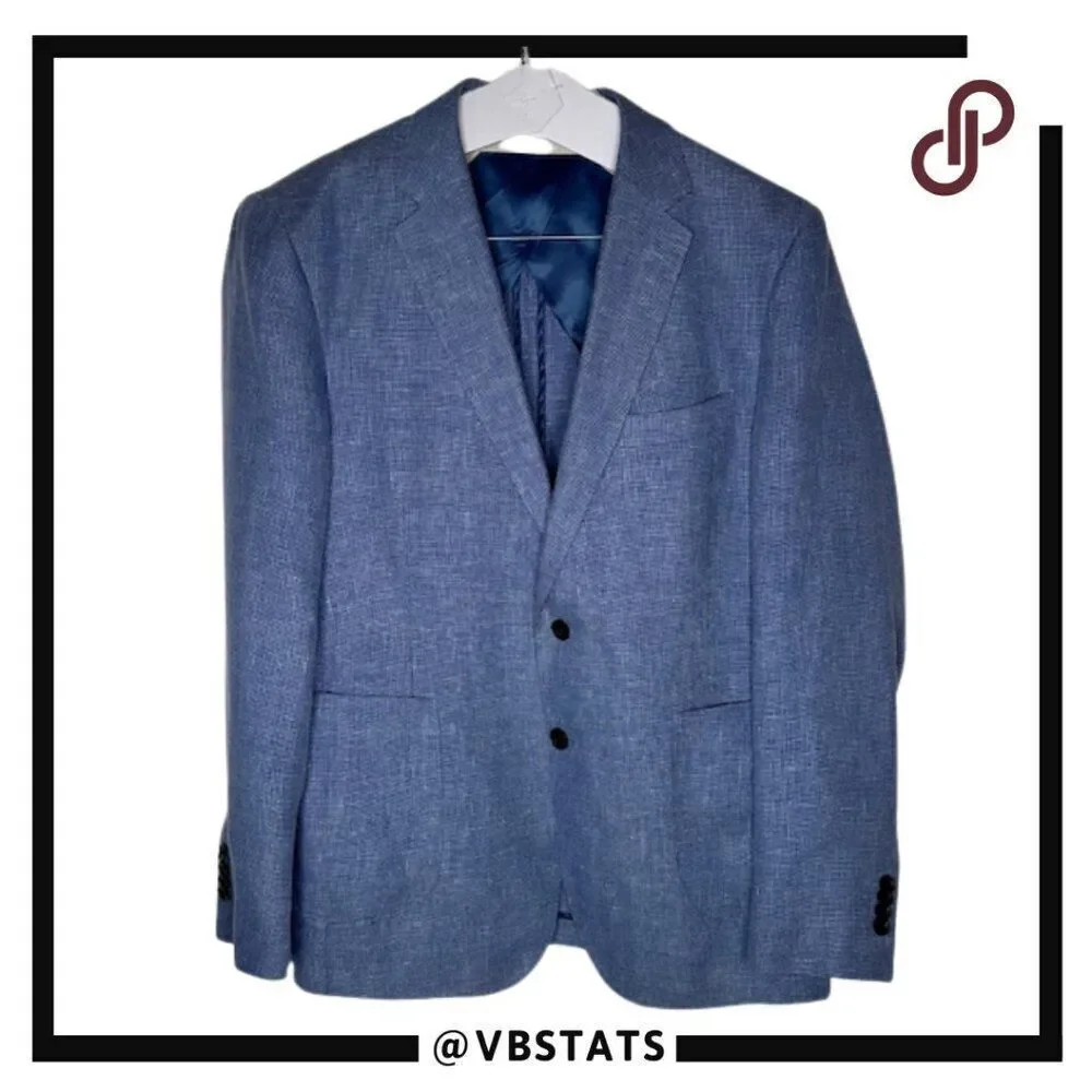 Rodd & Gunn Blue Textured Sport Coat Blazer Men’s XL 2 Button Tailored Smart